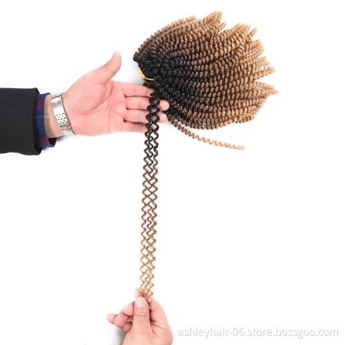 Morgan Kinky Hair Short Curly Spring Curl Pre-Twisted Pretwisted Braids Twist Crochet Braiding Hair